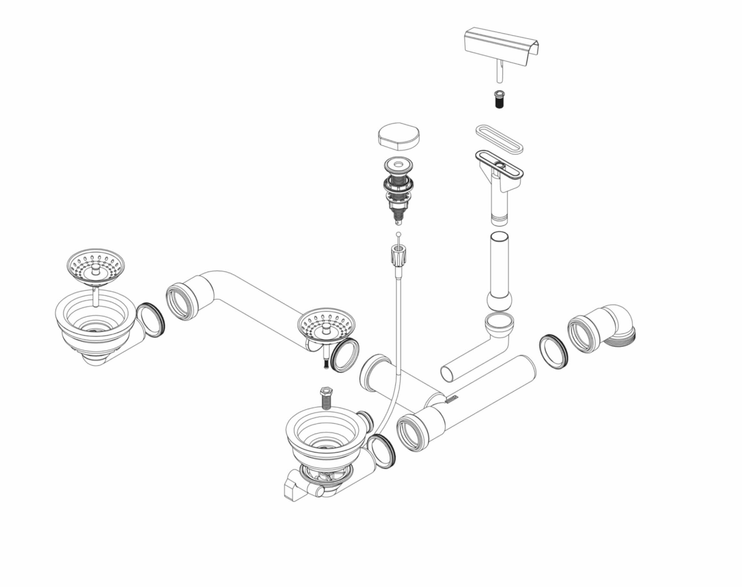 Schock Einbauspüle Schock Ablaufgarnitur mit Excenterbedienung 629388PD