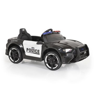 Moni Elektro-Kinderauto Kinder Elektroauto Police, Belastbarkeit 25 kg, Fernbedienung MP3-Anschluss Sirene bis 5 km/h