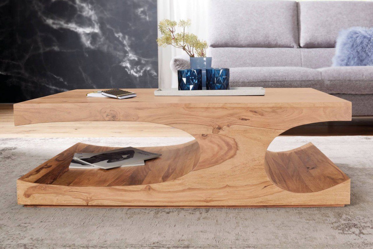 tinkaro Couchtisch BALO Wohnzimmertisch Akazie Design Sofatisch holz