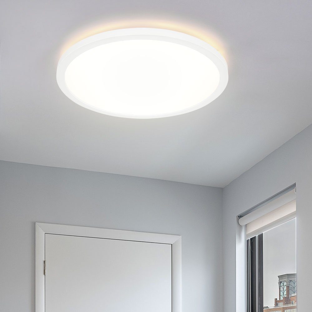 LED-Leuchtmittel Badleuchte etc-shop Warmweiß, fest Küchenleuchte weiß Deckenleuchte, Deckenlampe verbaut, IP44 Deckenleuchte LED LED