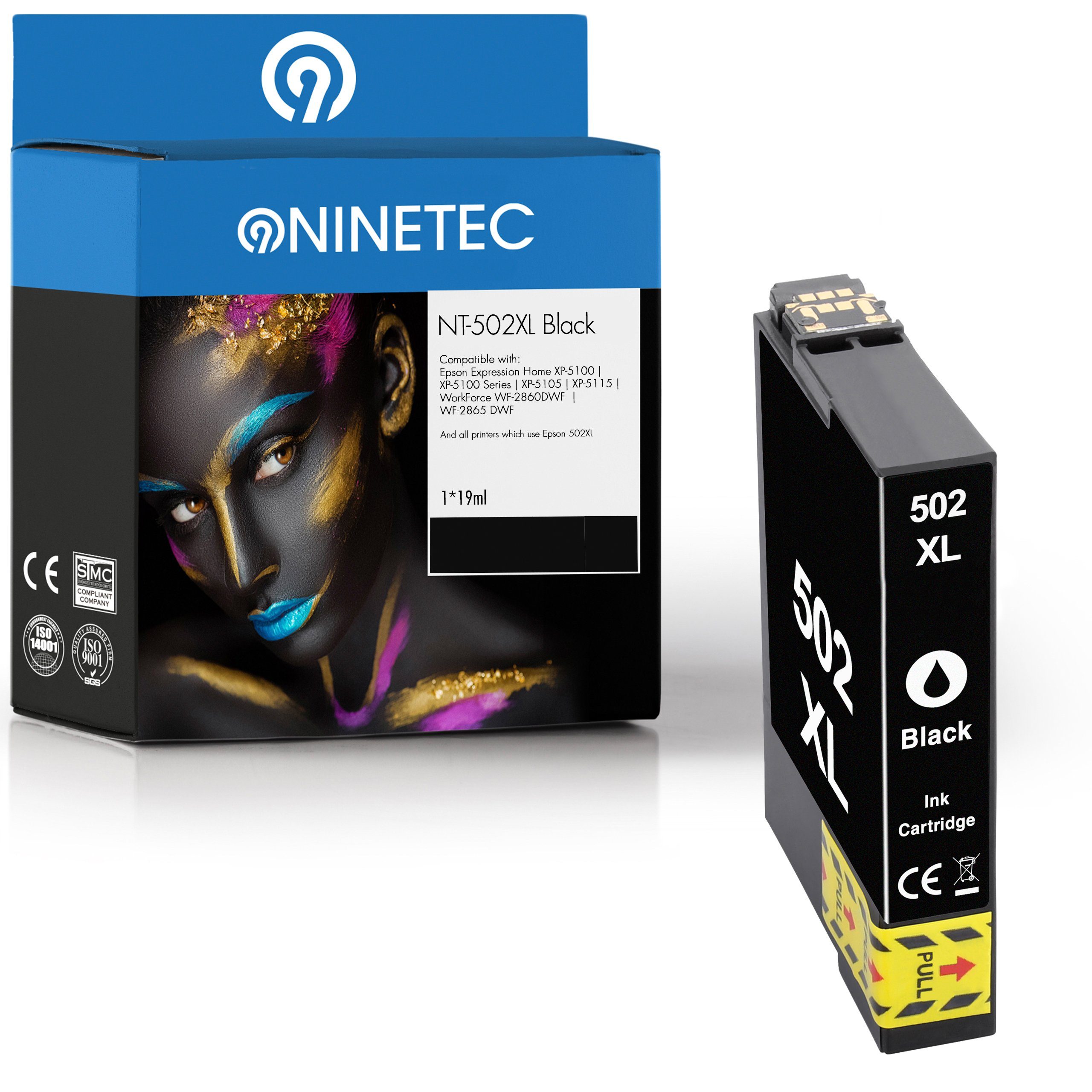NINETEC ersetzt Epson 502XL 502 XL Black Tintenpatrone