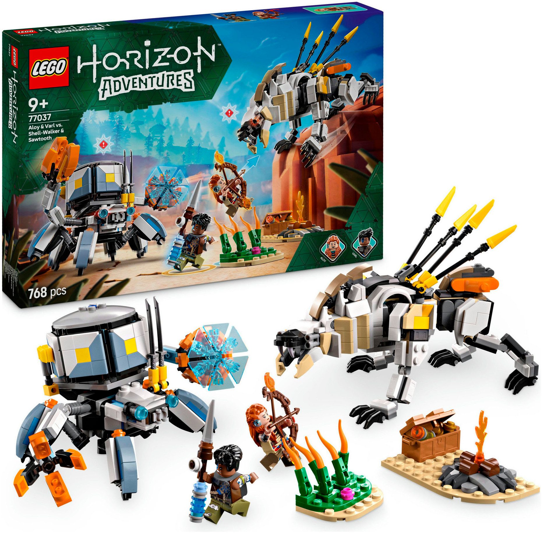 LEGO® Aloy und Varl vs. Panzerwanderer und Sägezahn (77037), LEGO® Horizon günstig online kaufen