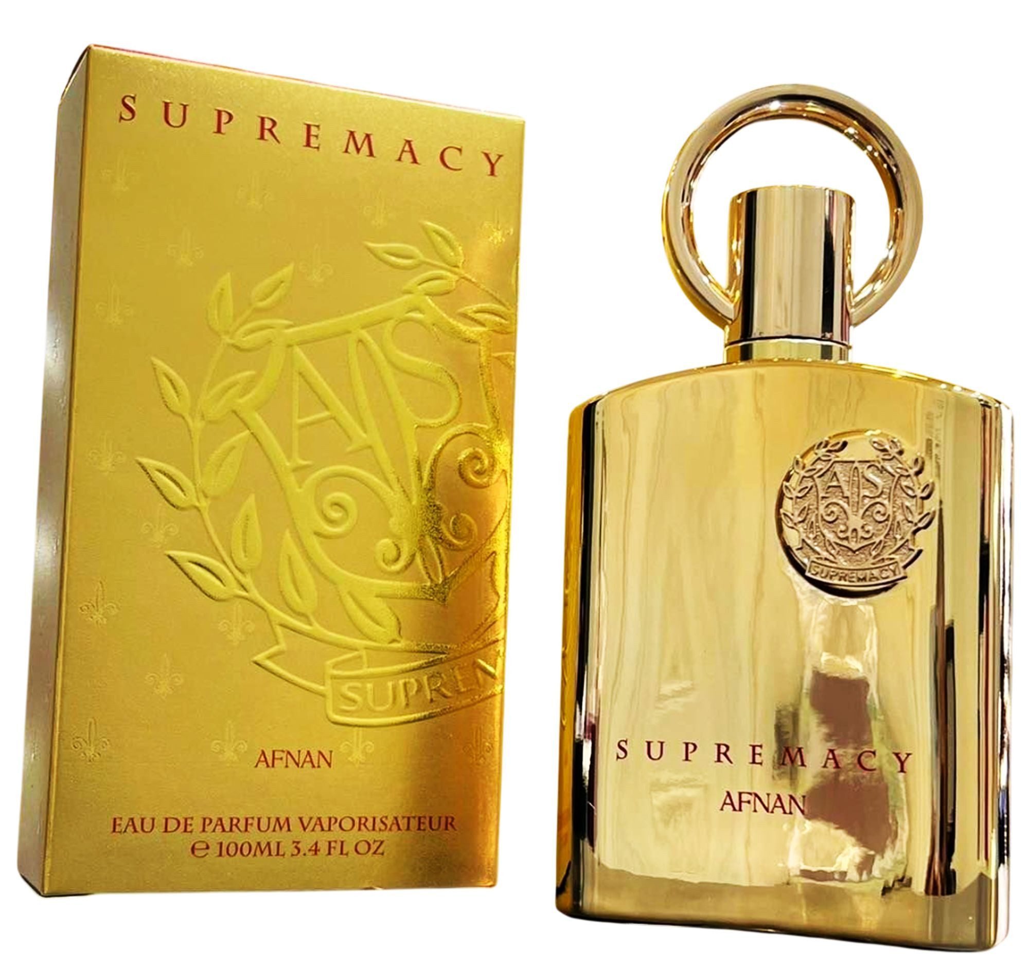 Afnan Duft-Set Supremacy Gold Eau de Parfum (EDP) Damen Herren Spray, Blumig-warmer Duft mit Amber, Vanille, Patchouli und Veilchen