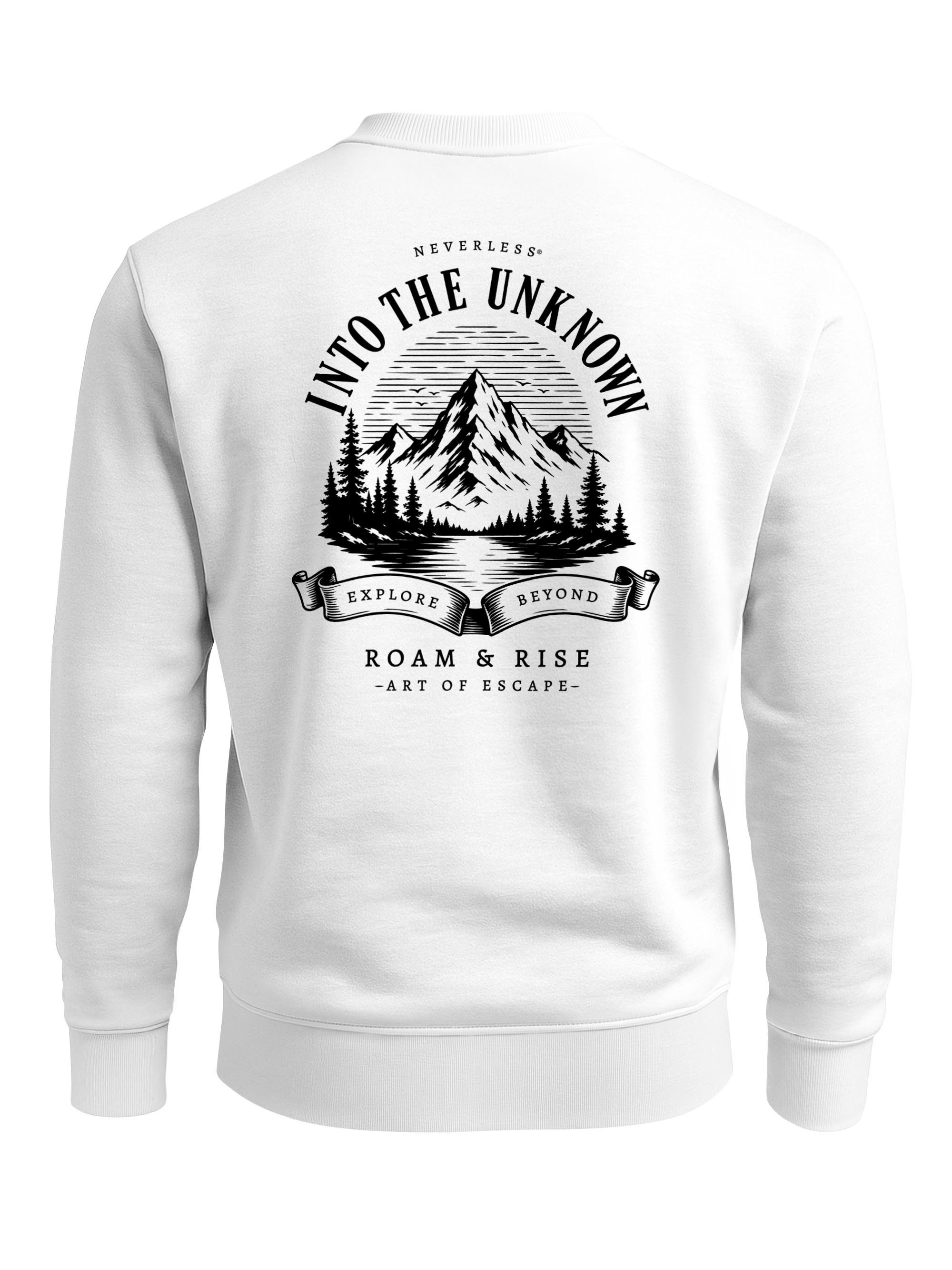 Neverless Sweatshirt Herren Sweatshirt mit Rückenprint - Into the Unknown - Regular Fit