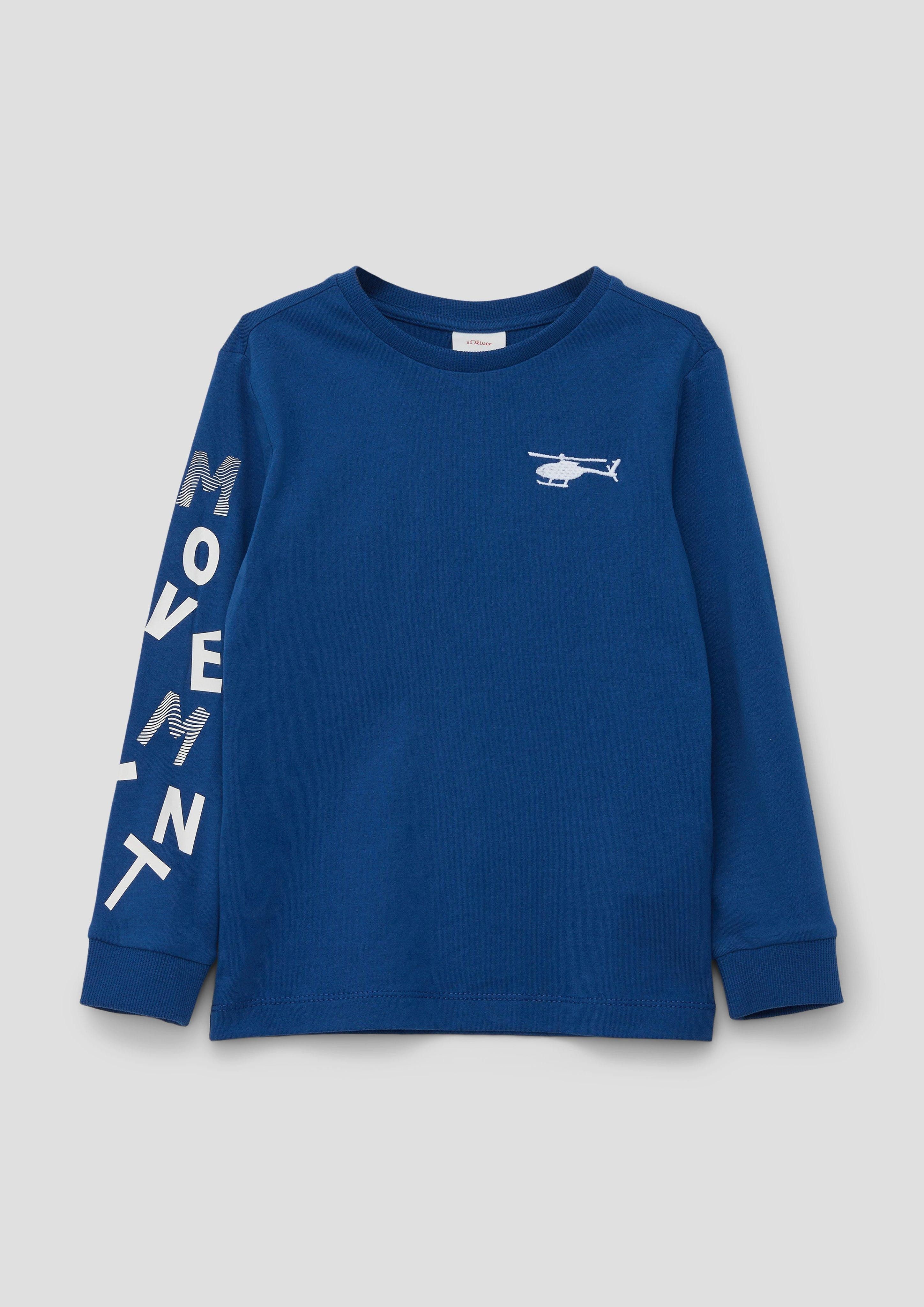 Langarmshirt Longsleeve mit gummiertem Print