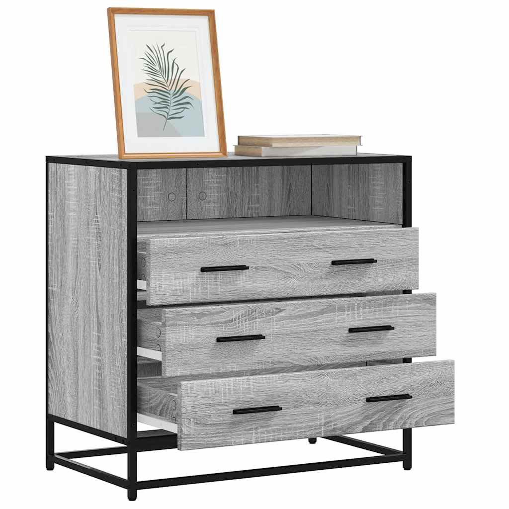 vidaXL Kommode Schubladenschrank Grau Sonoma 70x41x70 cm Holzwerkstoff (1 St)