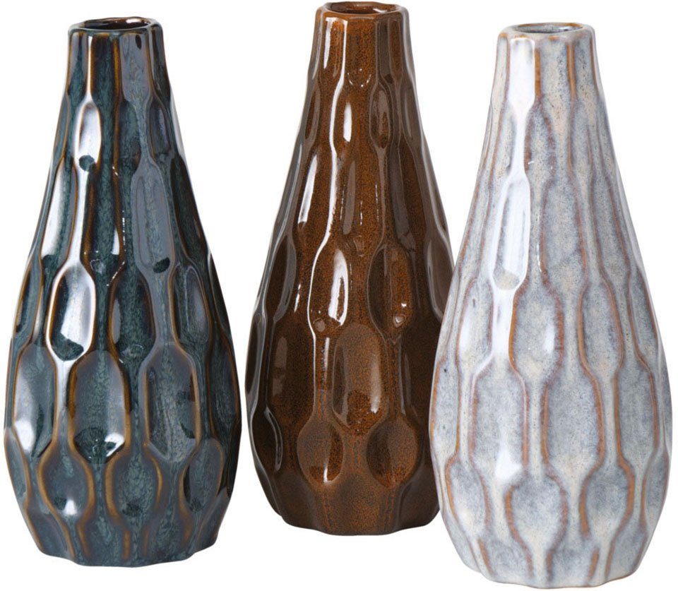 BOLTZE Tischvase Lena (Set, 3 St), aus Porzellan, Höhe ca. 23 cm