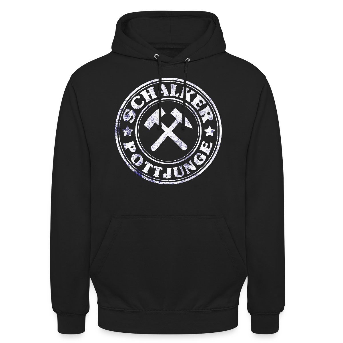 Spreadshirt Hoodie Schalker Pottjunge, Ruhrpott Geschenke, Pottliebe Unisex Hoodie (1-tlg) Unisex-Schnitt: Sitzt bei Männern körpernah, bei Frauen weit