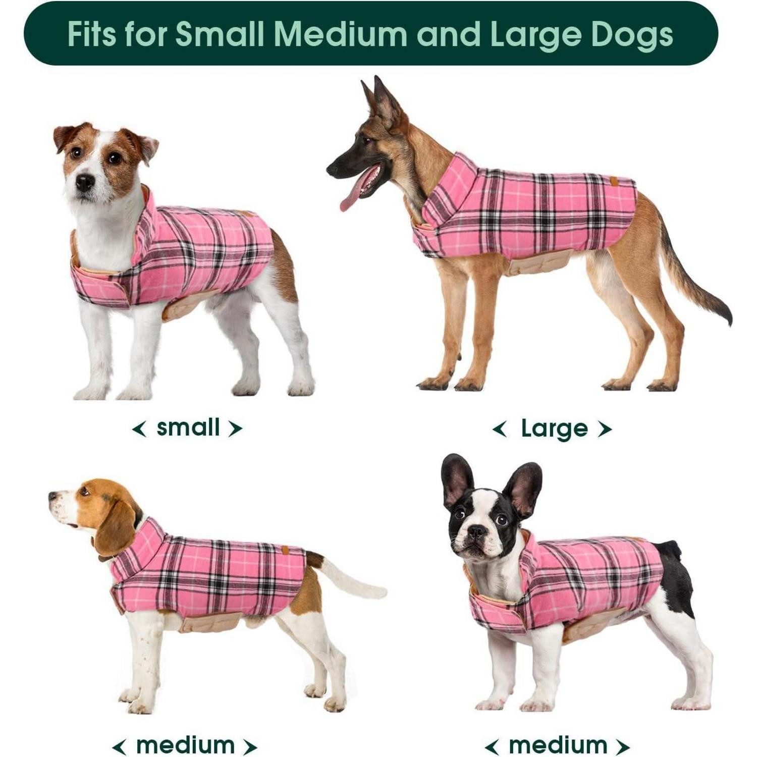 LuxusKollektion Tier-Halstuch Hundemantel Fleece wasserdicht XXL(Chest:75-90cm;Neck:52-60cm) Rosa