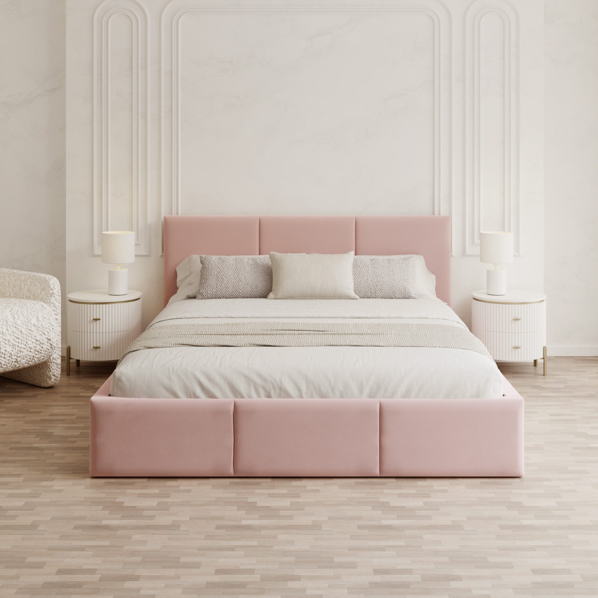 FDM Polsterbett AMBER modern mit Bettkasten MADE IN EU - mit Trinity Velour günstig online kaufen