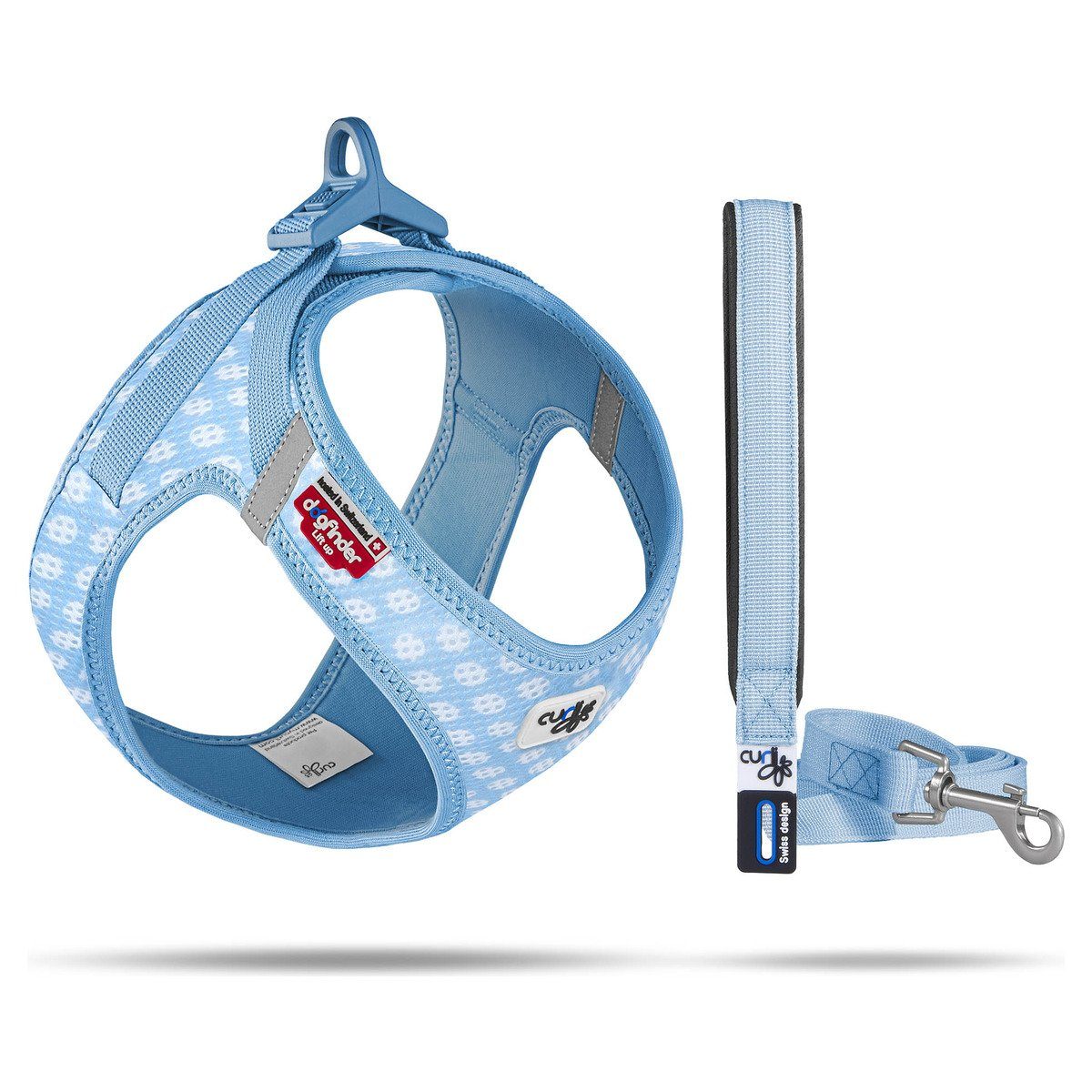Curli Hunde-Geschirr Clasp Vest Geschirr Puppy Set skyblue-circles günstig online kaufen