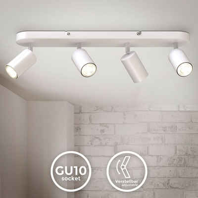 B.K.Licht LED Deckenspot BKL1457, ohne Leuchtmittel, 4-flammige Spotlampe schwenkbar drehbar GU10 Weiß-Matt ohne Leuchtmittel