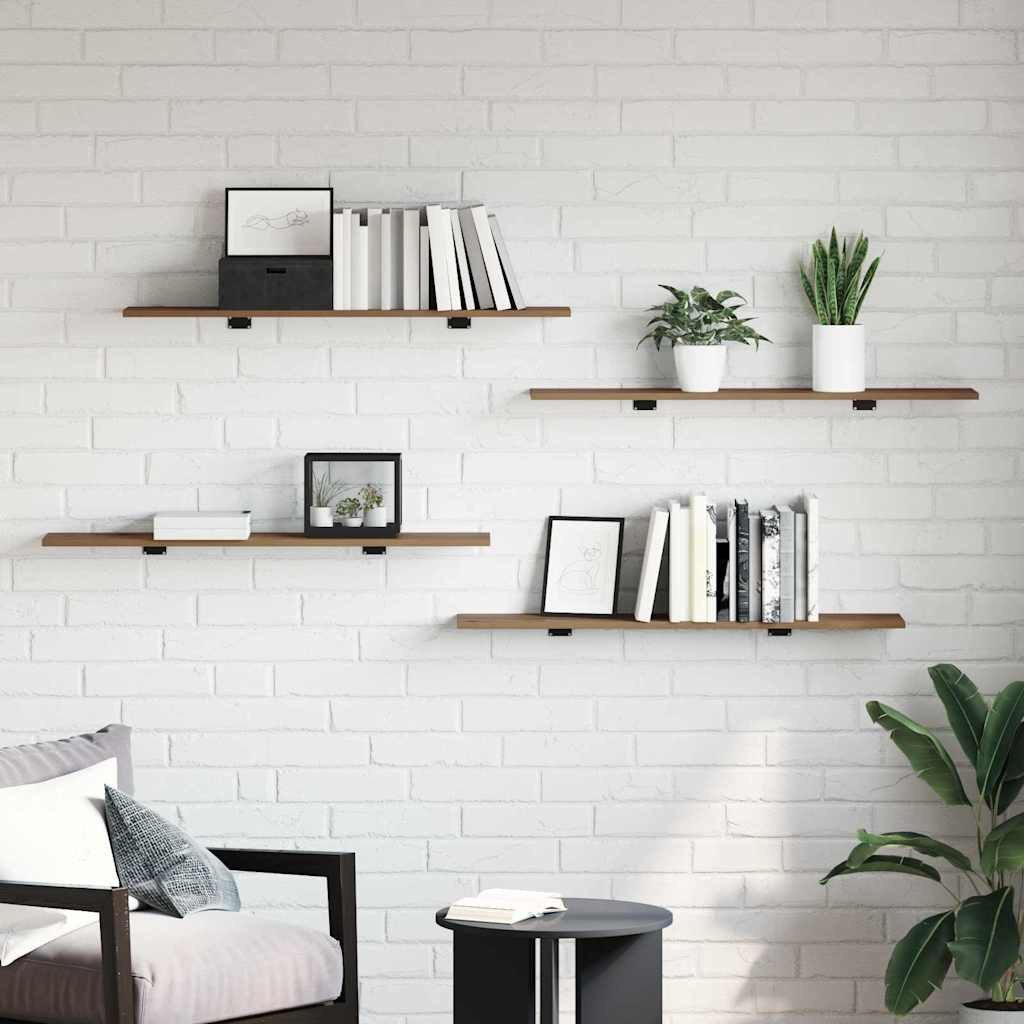 vidaXL Bücherregal Regalbrett 4 pcs Braun günstig online kaufen