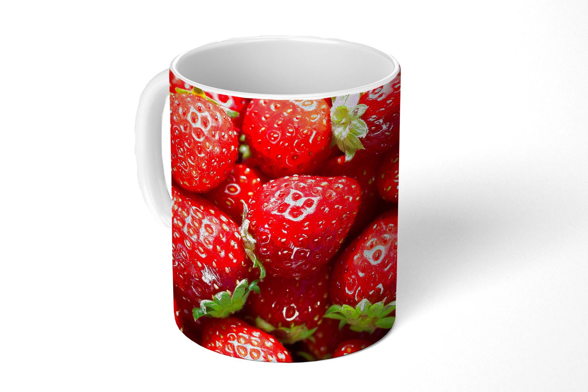 MuchoWow Tasse Erdbeere - Obst - Saatgut, Keramik, Kaffeetassen, Teetasse, Becher, Teetasse, Geschenk