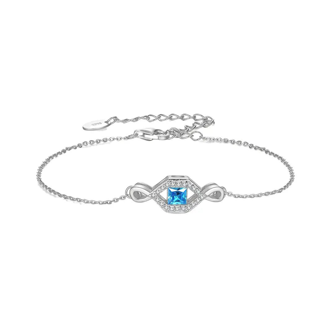 Suzan Gold Silberarmband 925 Silber InfinityBlue blaue Zirkonia-Akzente