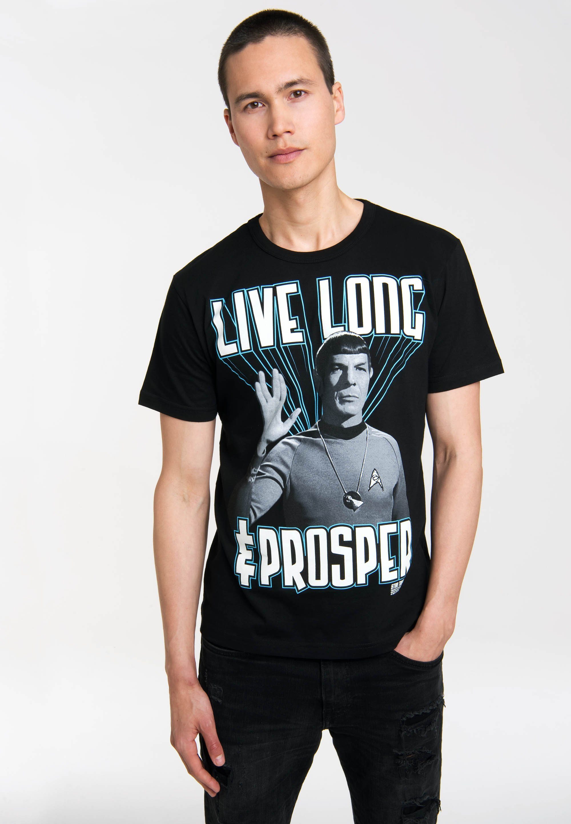 LOGOSHIRT T-Shirt Spock – Star Trek – Live Long & Prosper mit coolem Frontprint | T-Shirts