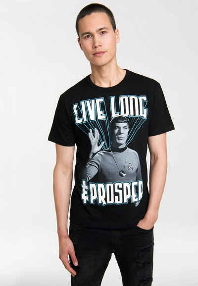 LOGOSHIRT T-Shirt Spock – Star Trek – Live Long & Prosper mit coolem Frontprint