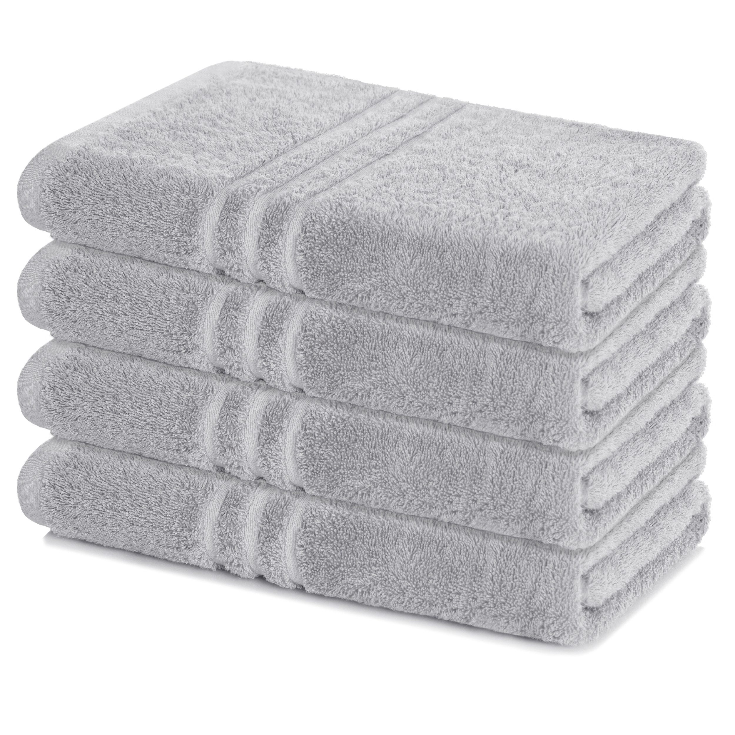 Lavea Duschtücher 4er Set Duschtuch 70 x 140 cm, Elena Frottee Handtücher, (Set, 4-St), Dusch-Handtuch, 500 g/m² Frottier, weich & saugstark, pflegeleicht