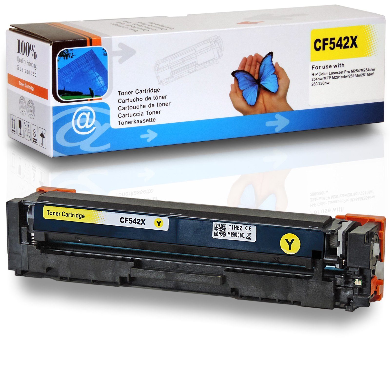 203X, D&C 203X, 1x HP CF542X kompatibel HP Tonerkartusche Gelb, CF542X Lieferumfang: zu Kompatibel Tonerkassette