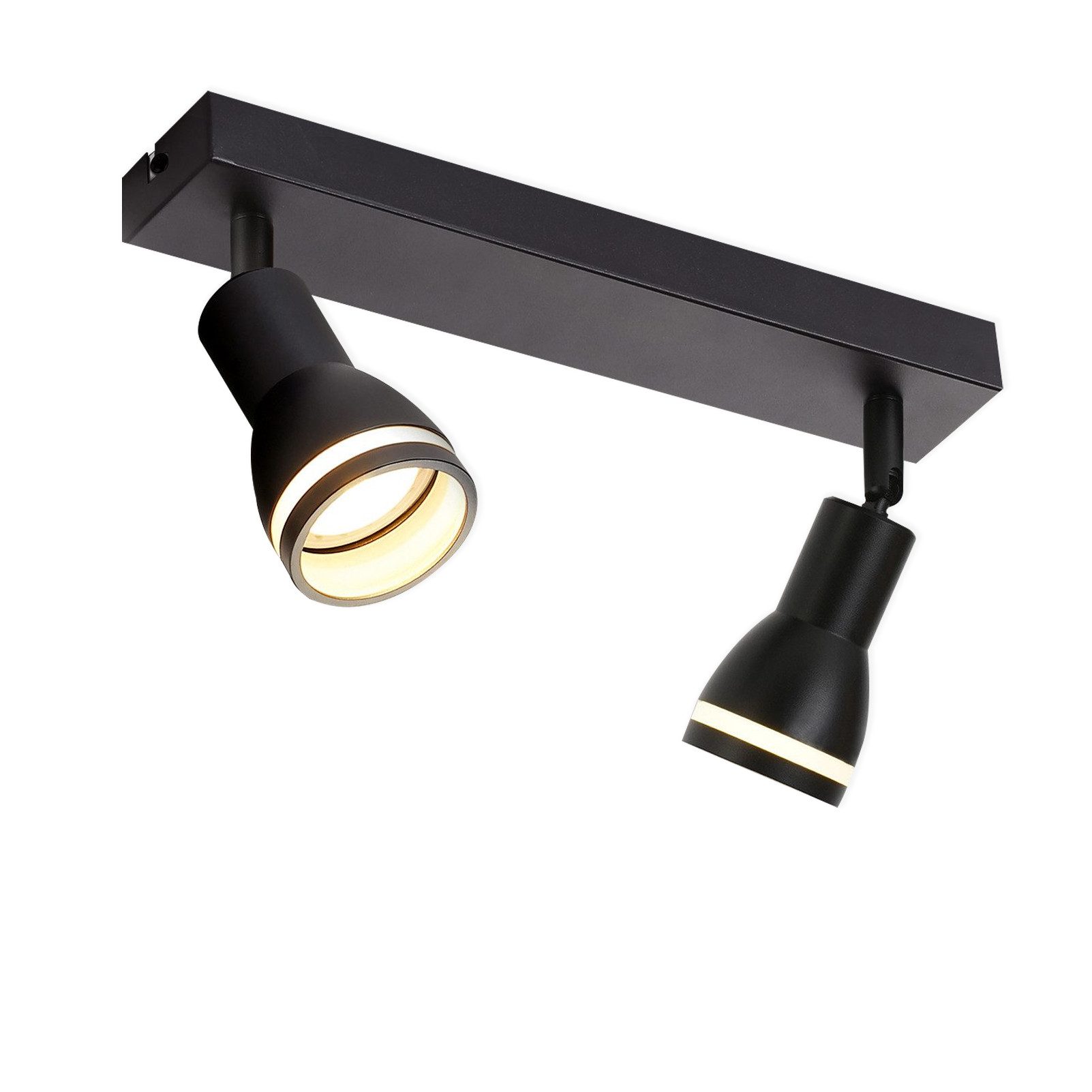 Nettlife Deckenstrahler 2/3/4/5/6 Flammig Schwarz DeckenSpots GU10 Schwenkbar Innen Metall, Schwenkbar 355°, ohne Leuchtmittel, für Flur Wohnzimmer Küche Schlafzimmer