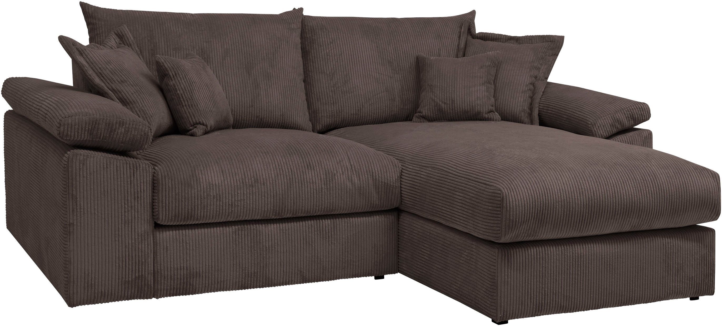Home affaire Ecksofa Soft&Cosy XL L-Form, B: 246 cm - OTTO. Verlässliche Qualität., Mega-Sofa, Cord oder Chenille-Struktur, mit Federkern & 4 Zierkissen
