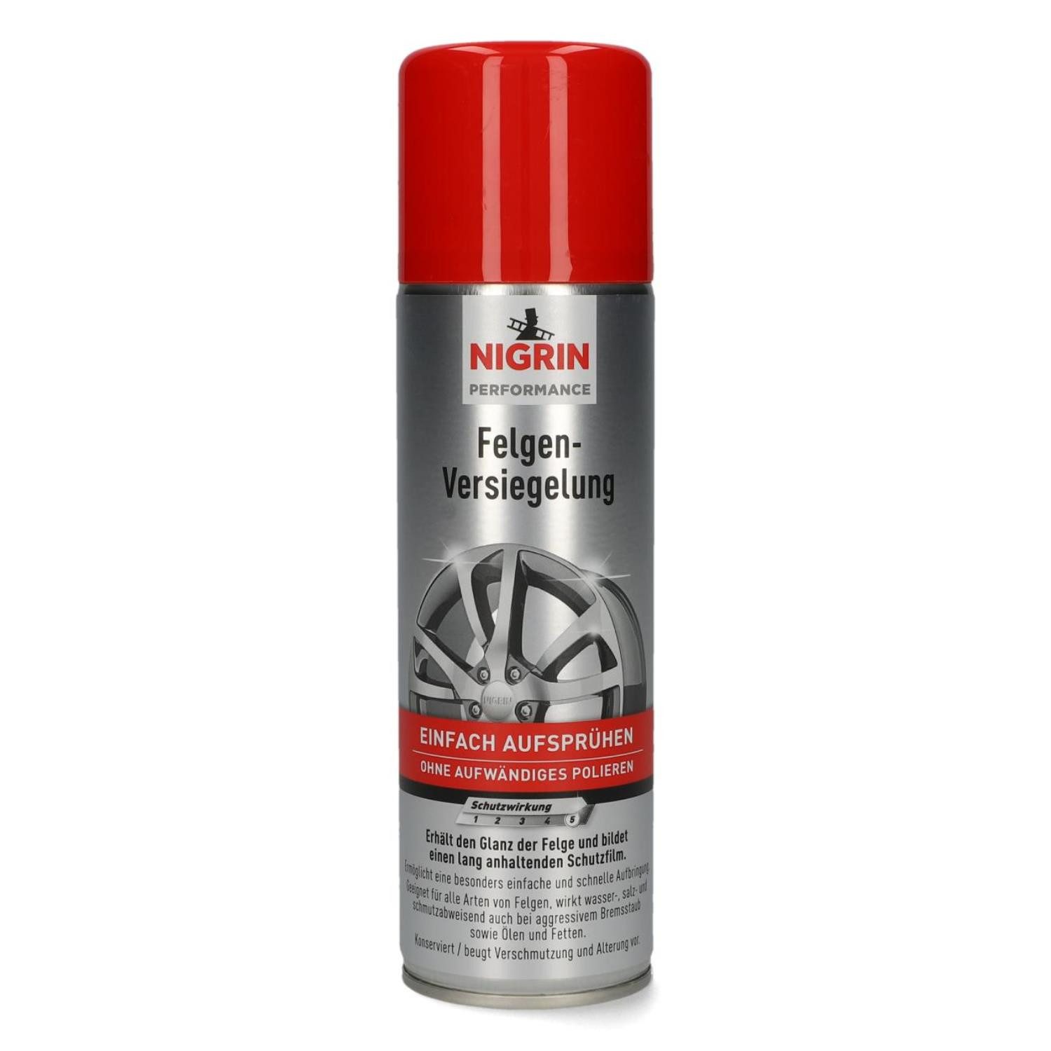 NIGRIN Felgen-Versiegelung Aerosol Spray-Dose 300ml Felgenreiniger (Felgen-Pflege Schutz Konservierung Siegel Alufelge Konservierung)