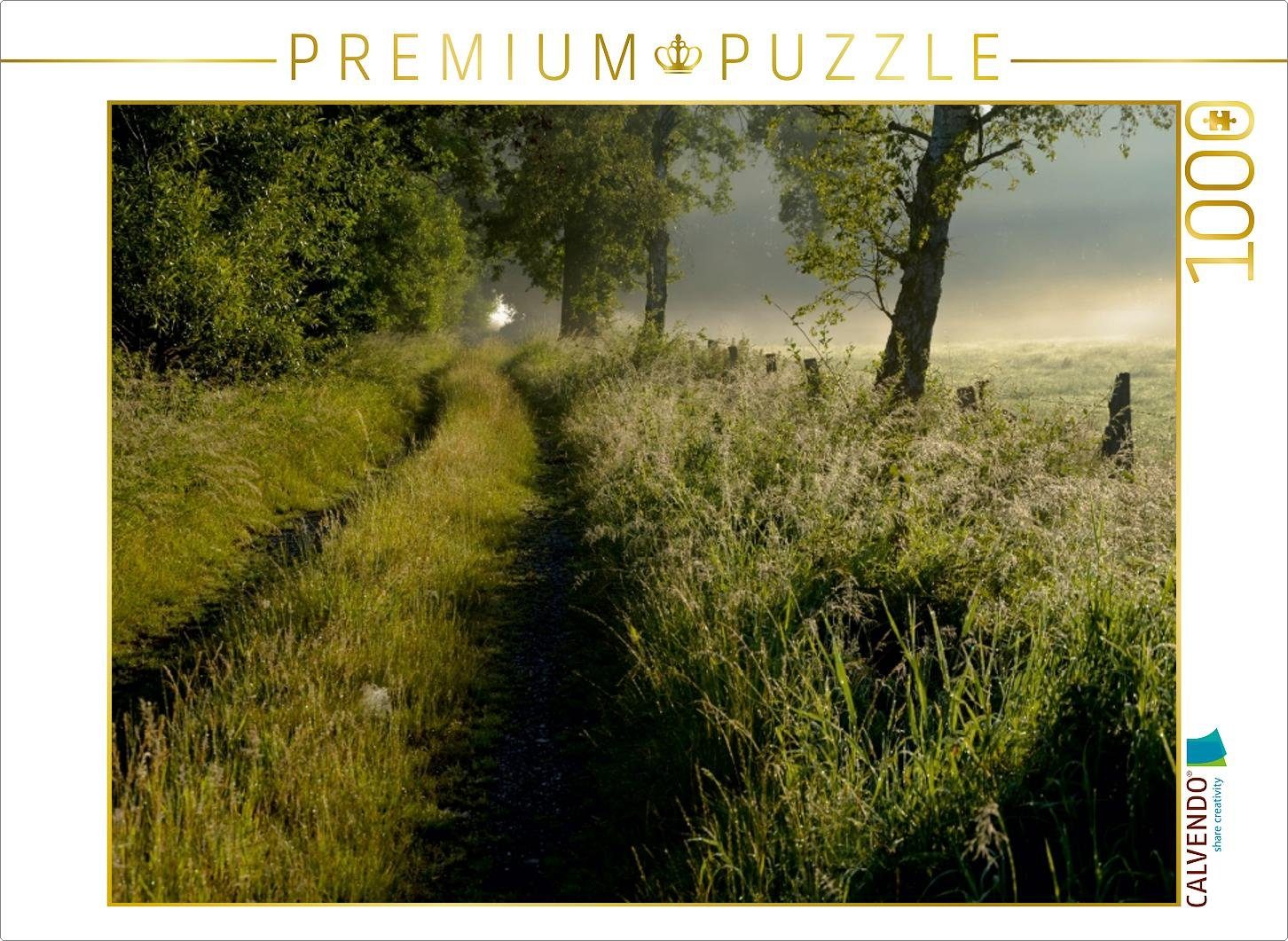 Puzzle CALVENDO Puzzle Feldweg am frühen Morgen 1000 Teile Lege-Größe 64 x 48 cm Foto-Puzzle Bild von Christof Wermter