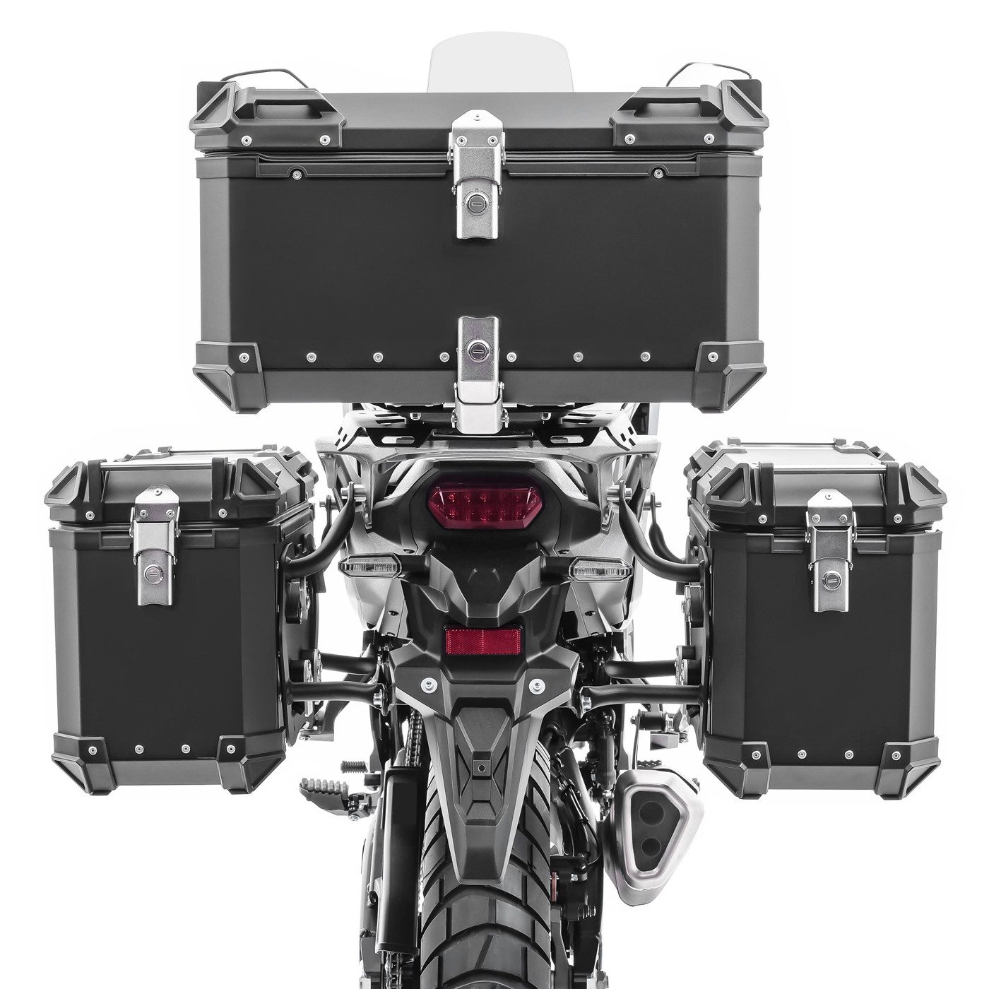 Bagtecs Kofferset Set Alukoffer + Topcase + Träger passend für Honda Transalp XL 750 23-