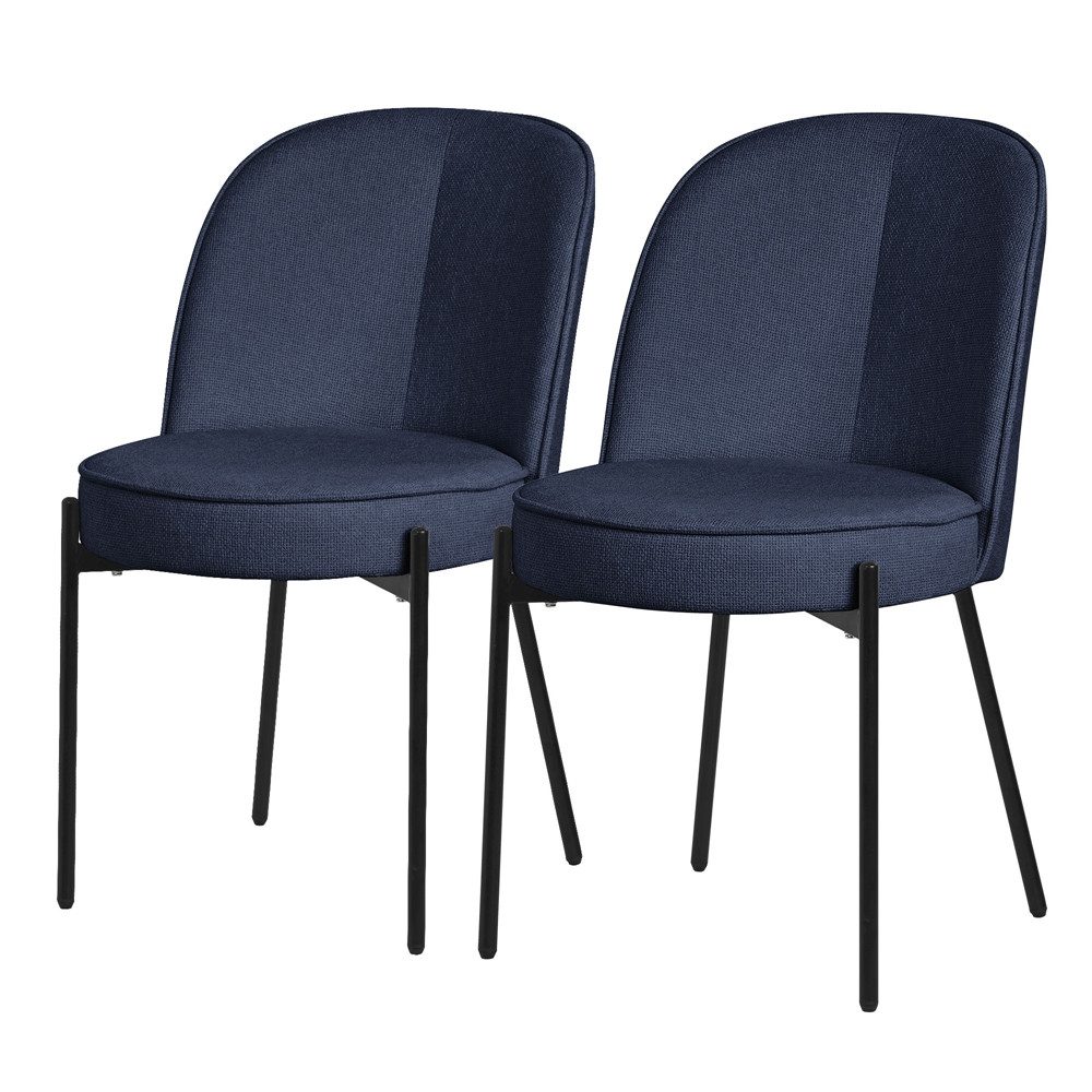 ML-DESIGN Polsterstuhl Esszimmerstühle mit Rückenlehne moderne Design Lounge Küchenstühle (2 St), Esstischstühle 2er Set Dunkelblau Küchenstuhl Polyester bis 120 kg