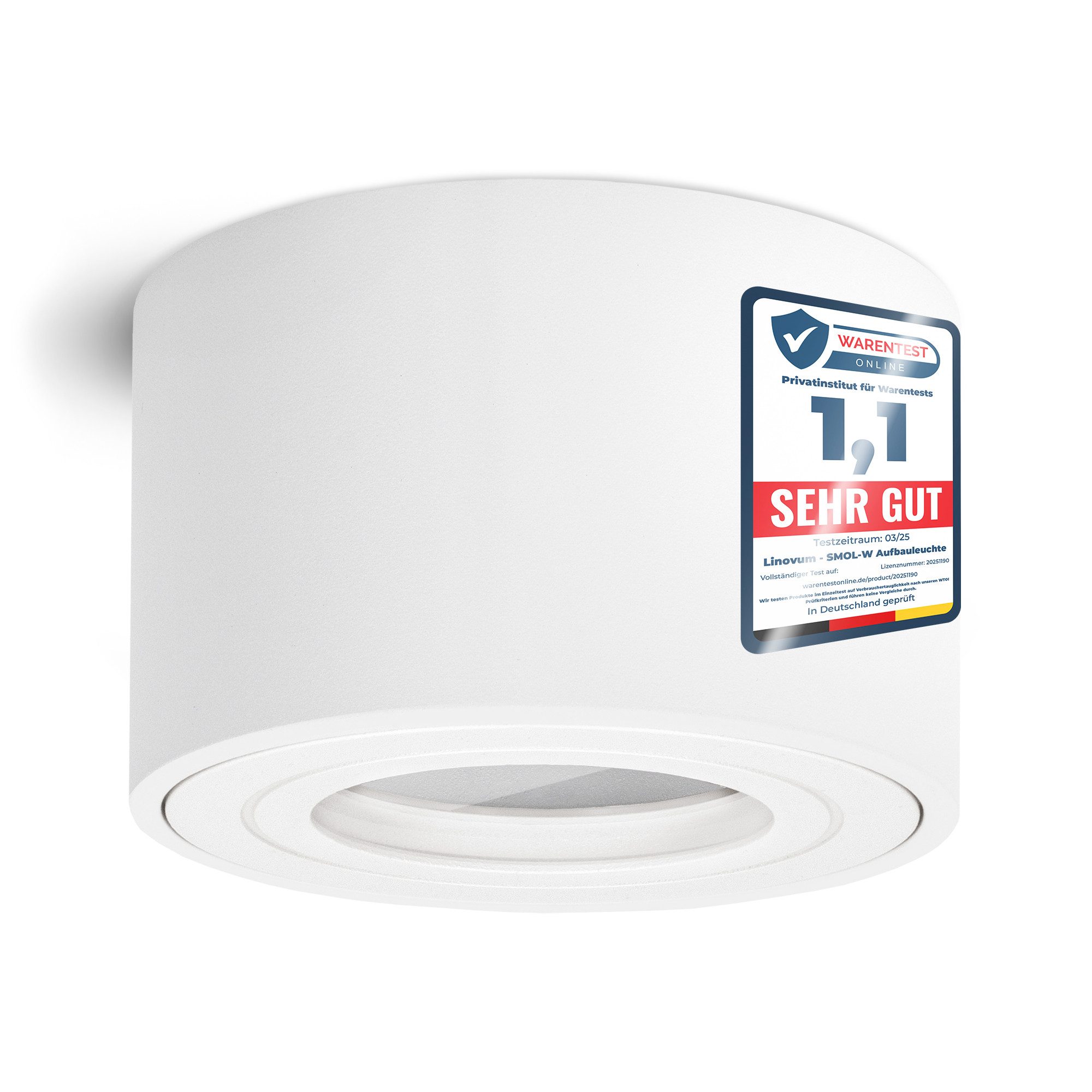 linovum LED Aufbaustrahler Aufbauleuchte SMOL-W weiß für LED Modul IP44 Aufbauspot Badlampe Spot