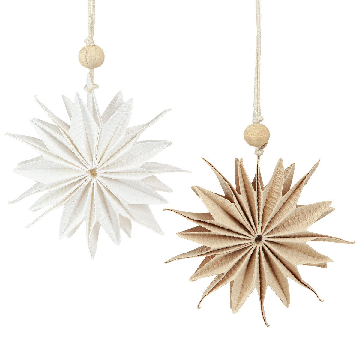 Viana Christbaumschmuck Papiersterne Weihnachten Hängedeko Braun günstig online kaufen