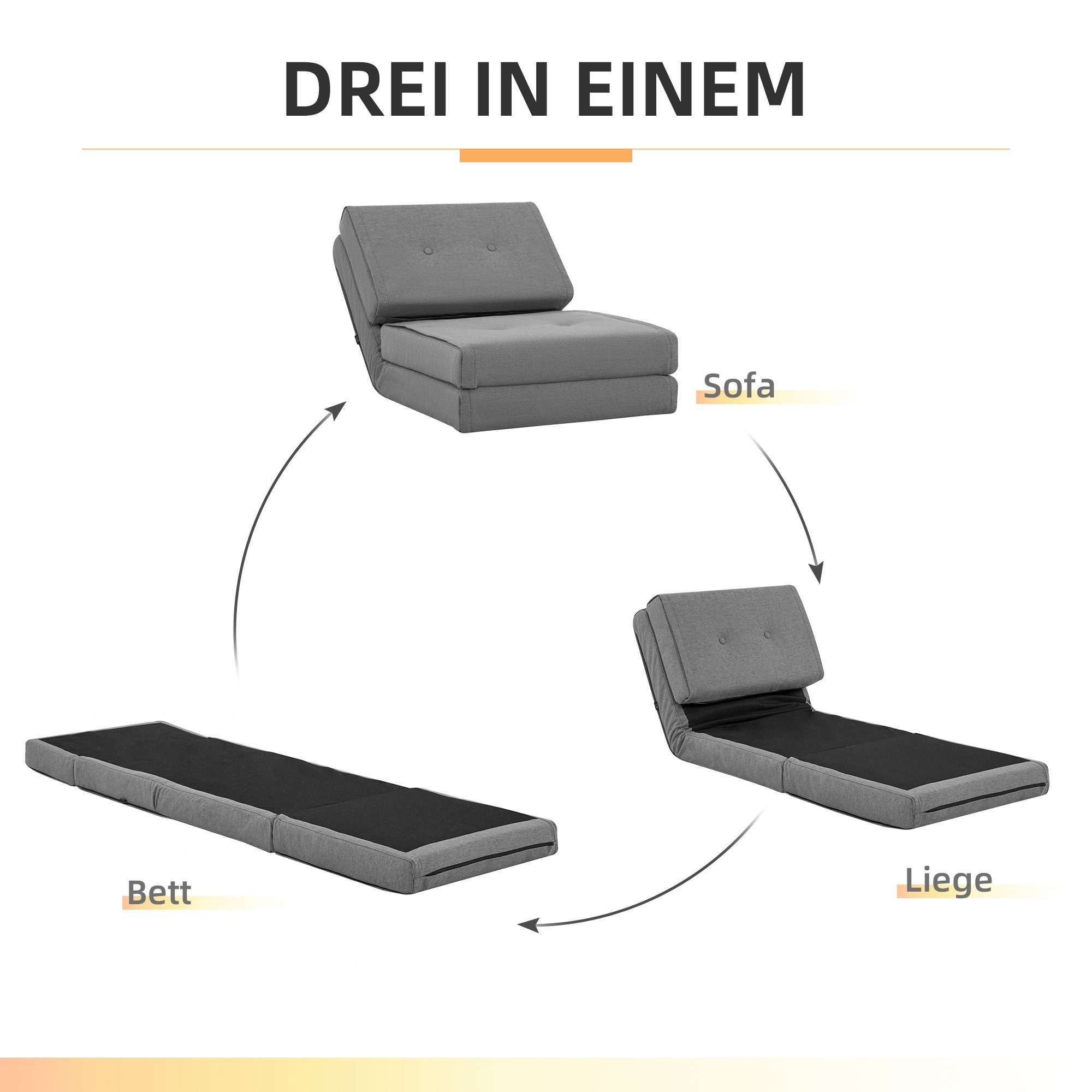 HOMCOM Schlafsofa Bodensofa