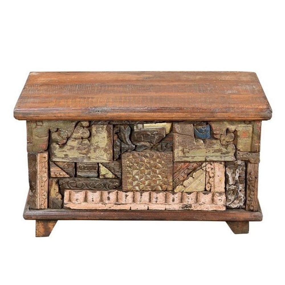 Luxury-Park-Direct Kommode Truhe im Patchwork style aus 100-jährigen Hölzern. Luxury-Park