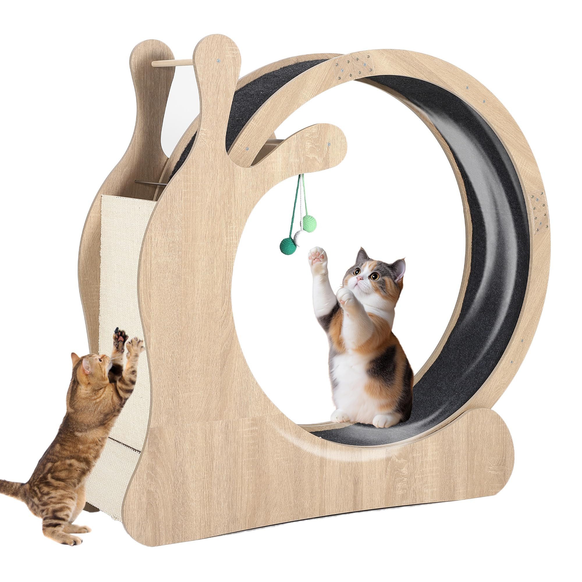 GarveeMore Katzenspielrad Katze Übungsräder, Laufrad Laufband Spielzeug mit Kratzbrett