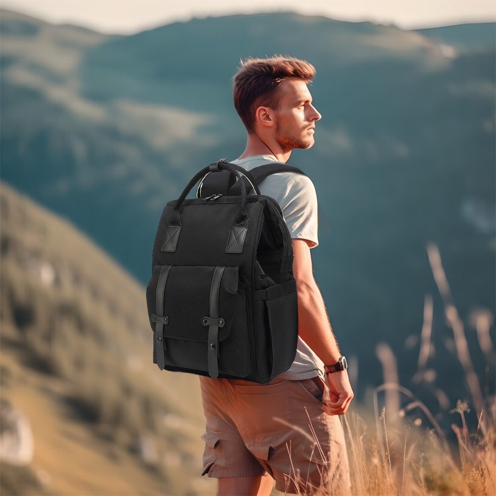 MODFU Wickelrucksack Multifunktional Babytasche Wickeltasche Alltagstasche (Milchfläsche Rucksack Tasche mit USB-Anschluss, Multifunktional, Babytasche), mit Kinderwagen-Haken