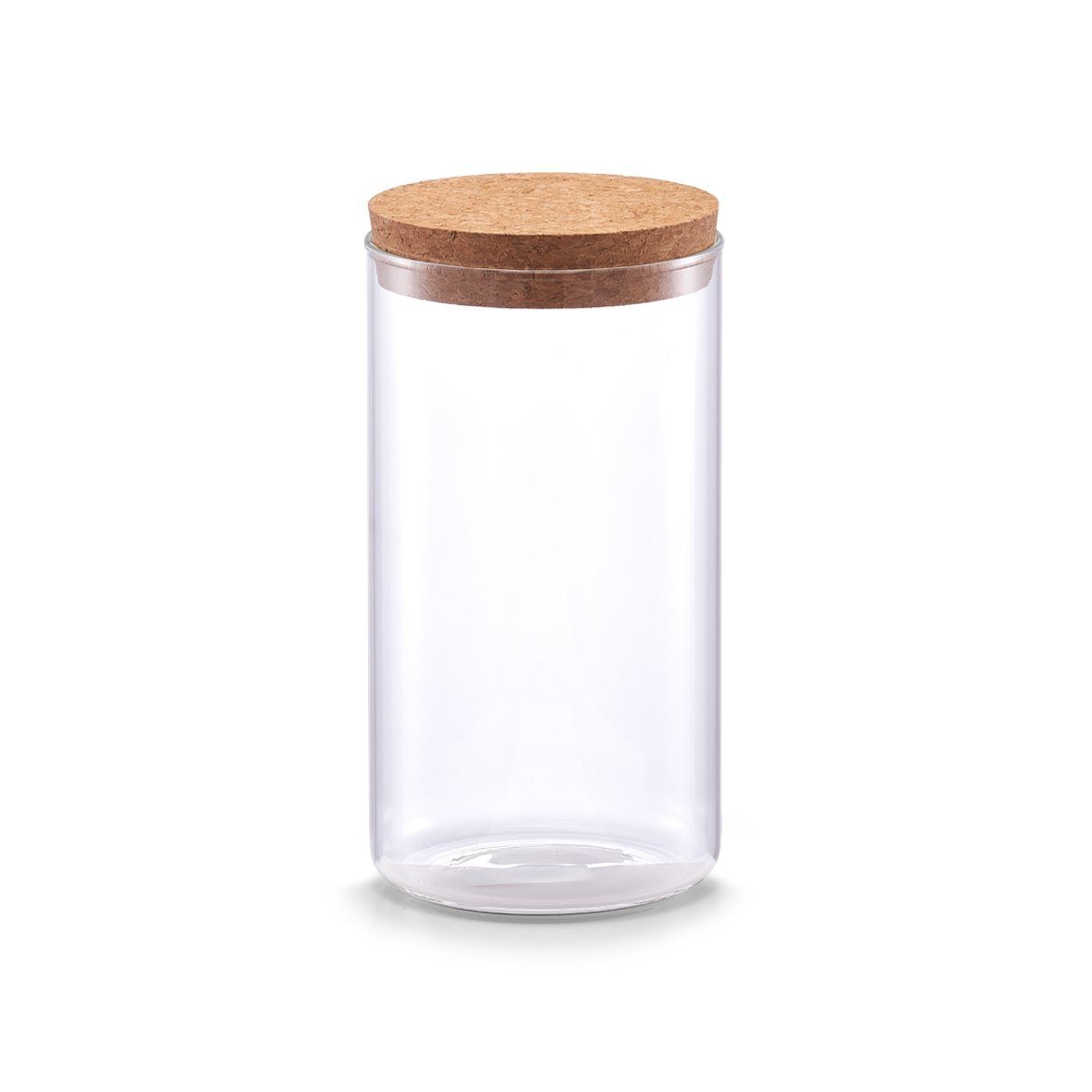 Zeller Present Vorratsglas Vorratsglas m. Korkdeckel, Glas/Kork, 1100 ml, Glas/Kork, transparent, Ø9,5 x 18,5 cm
