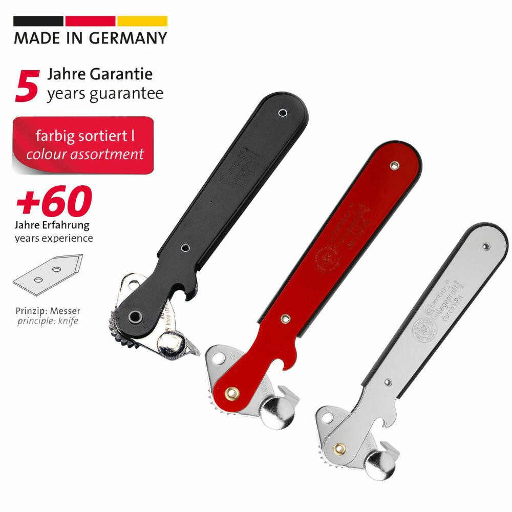 WESTMARK Dosenöffner Kapselheber, Columbus, zufällige Farbe: Schwarz/Rot/Silber, Hebeldosen, Made in Germany