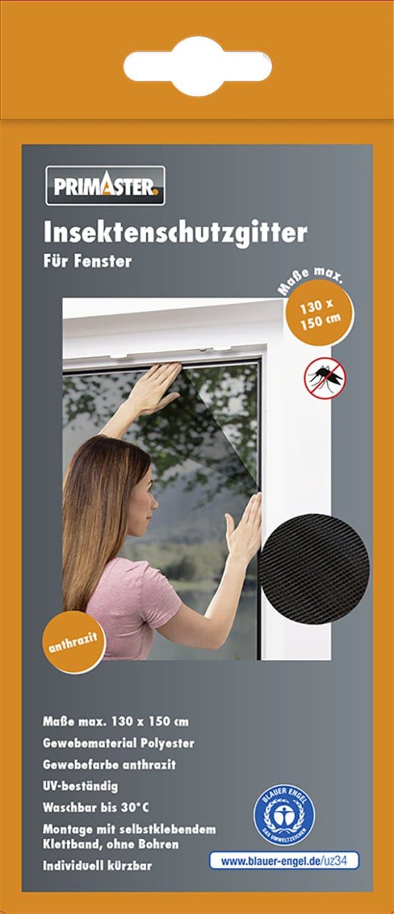 Primaster Fliegengitter-Gewebe Primaster Fliegengitter 130 x 150 cm anthrazit