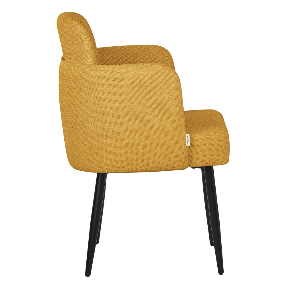 ML-DESIGN Polsterstuhl Esszimmerstühle mit Armlehne & Rückenlehne Ergonomische moderne Design (1 St), Armlehnstuhl mit Metallbeine Senf Lounge Sessel Stuhl bis 120kg