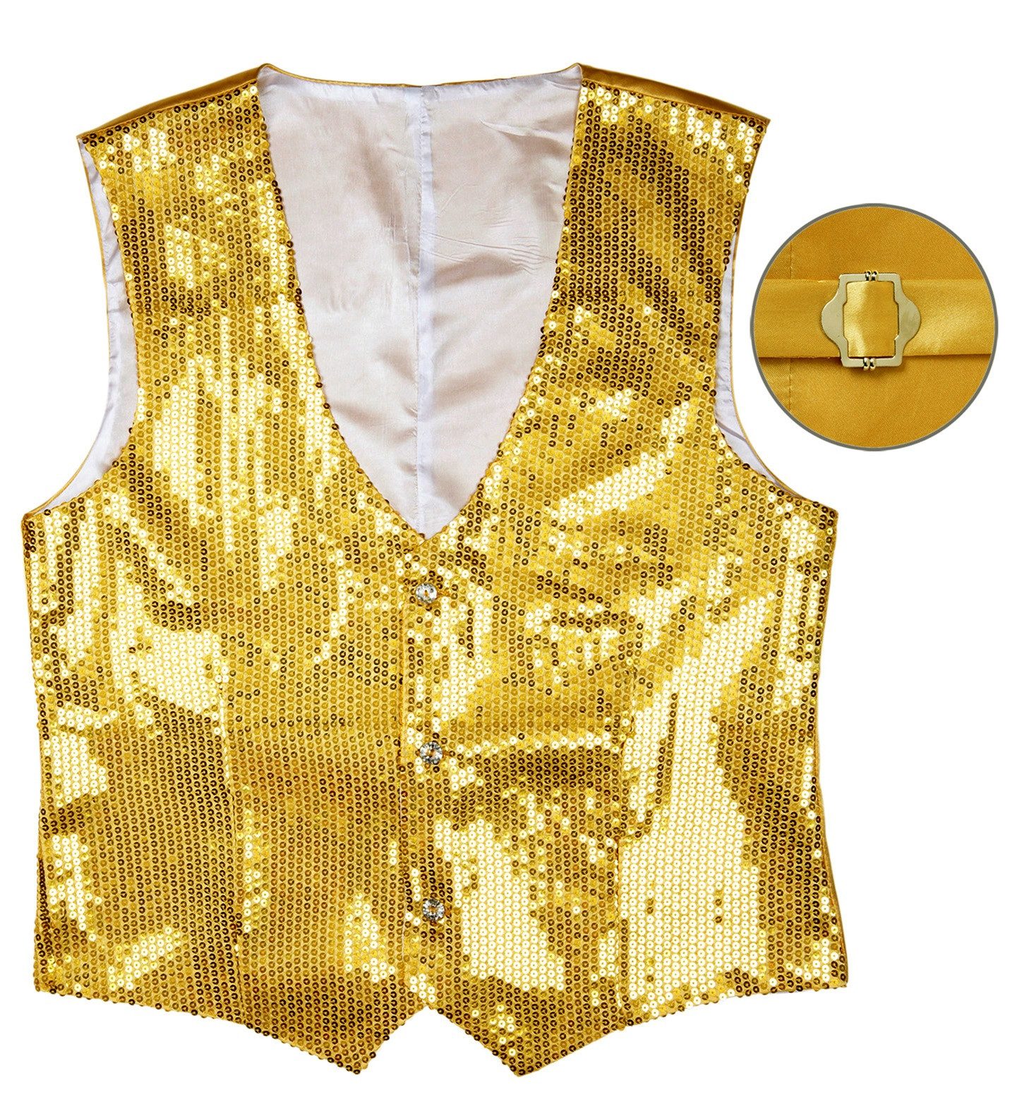 Widmann S.r.l. Kostüm Pailletten Weste für Herren, Gold