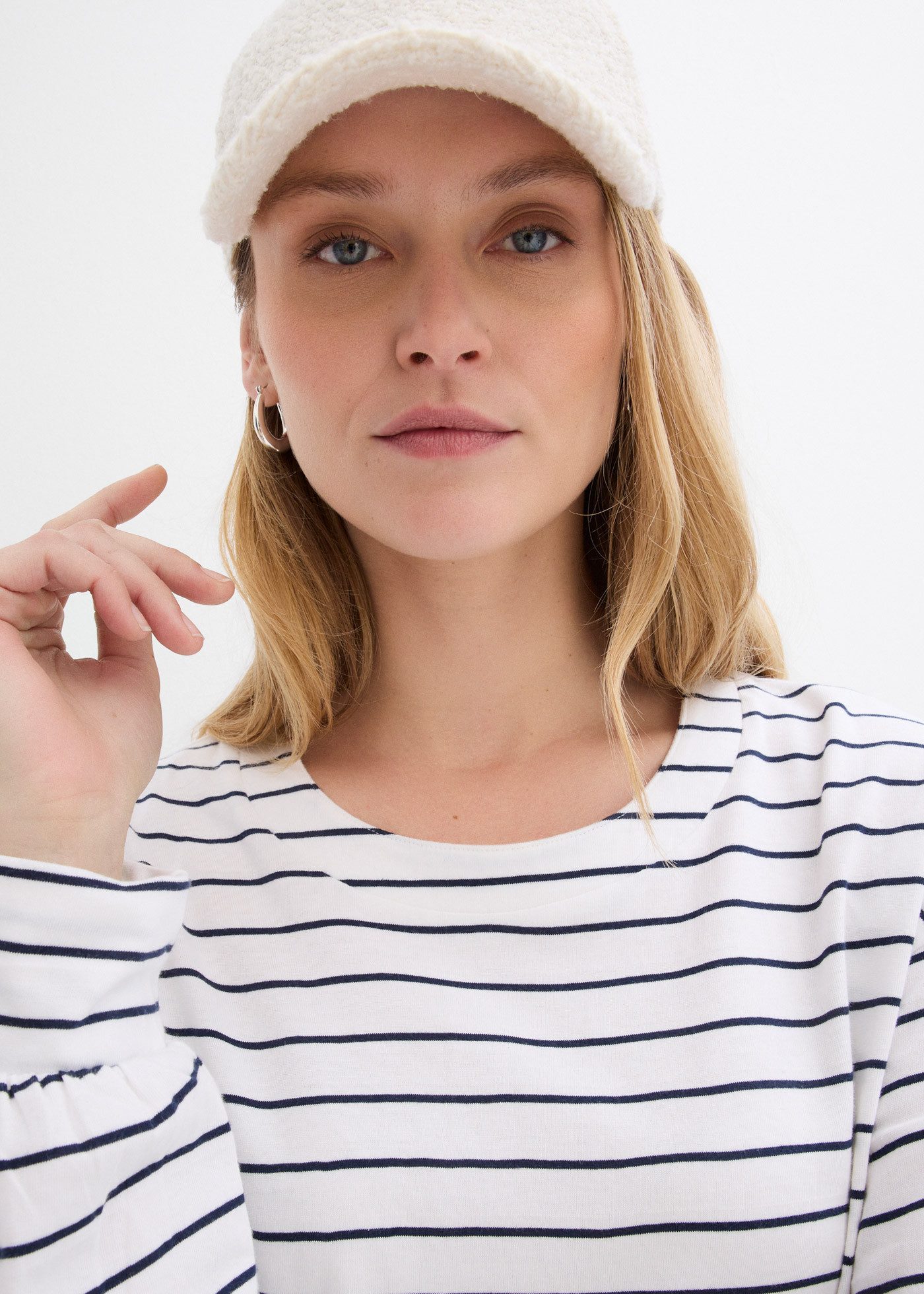 bonprix Langarmshirt lockere Passform mit überschnittenen Schultern, mit Ballon-Ärmeln