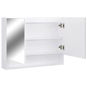 vidaXL Badezimmerspiegelschrank LED-Bad-Spiegelschrank Weiß 80x15x60 cm MDF (1-St)