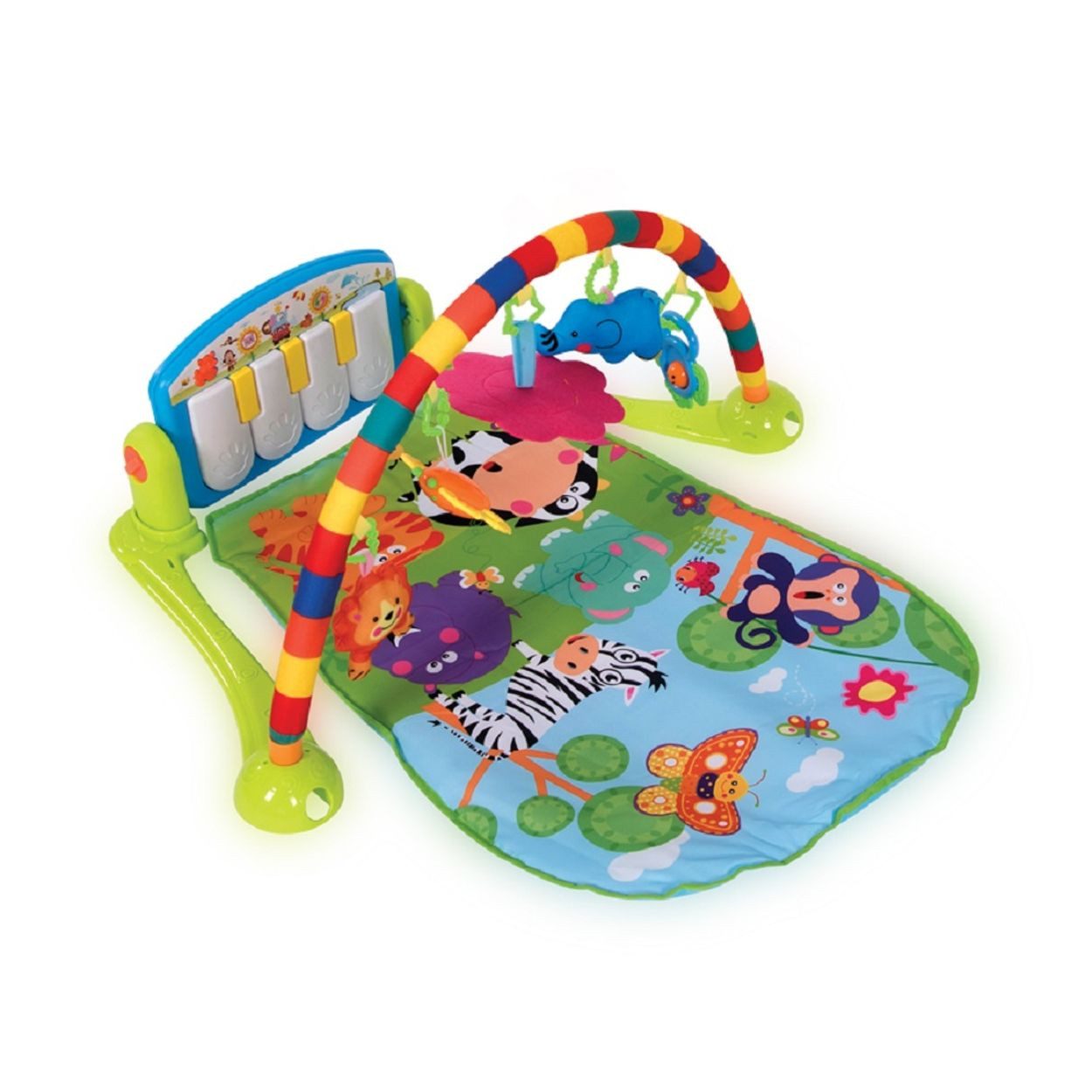 LORELLI Spielbogen Piano, 82 x 77 cm, Musik, 4 Spielfiguren, Spiegel, ab Geburt, 100% Polyester