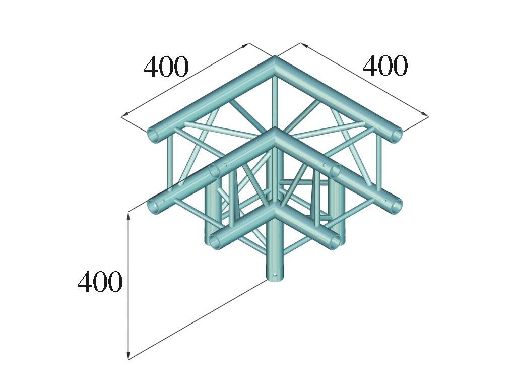 Thumbnail - Alutruss Rahmentraverse ALUTRUSS DECOLOCK DQ4-SPAL30 3-Weg Ecke 90° sw