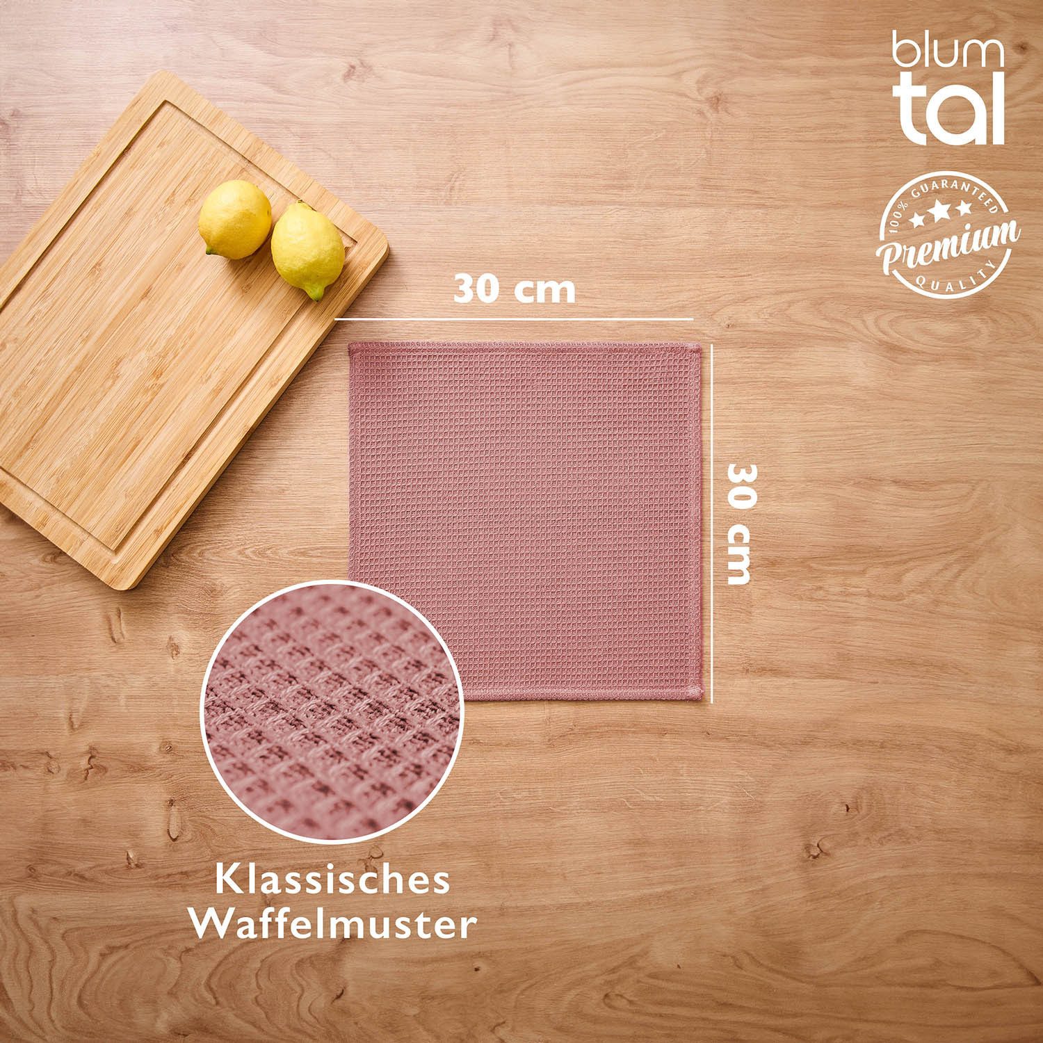 Blumtal Geschirrtuch Set 50x70 oder 30x30 cm, 100% Baumwolle, (10-tlg), Saugfähig, schnell trocknend, waschbar, 100% Baumwolle