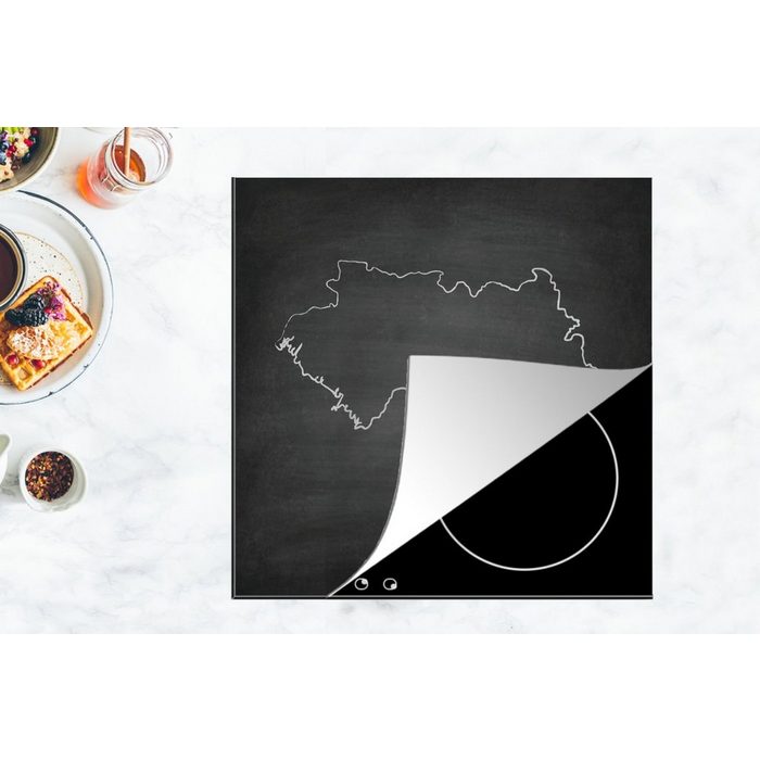 MuchoWow Herdblende-/Abdeckplatte Illustration von Guinea auf einer Wandtafel Vinyl (1 tlg) Ceranfeldabdeckung Arbeitsplatte für küche JN11536