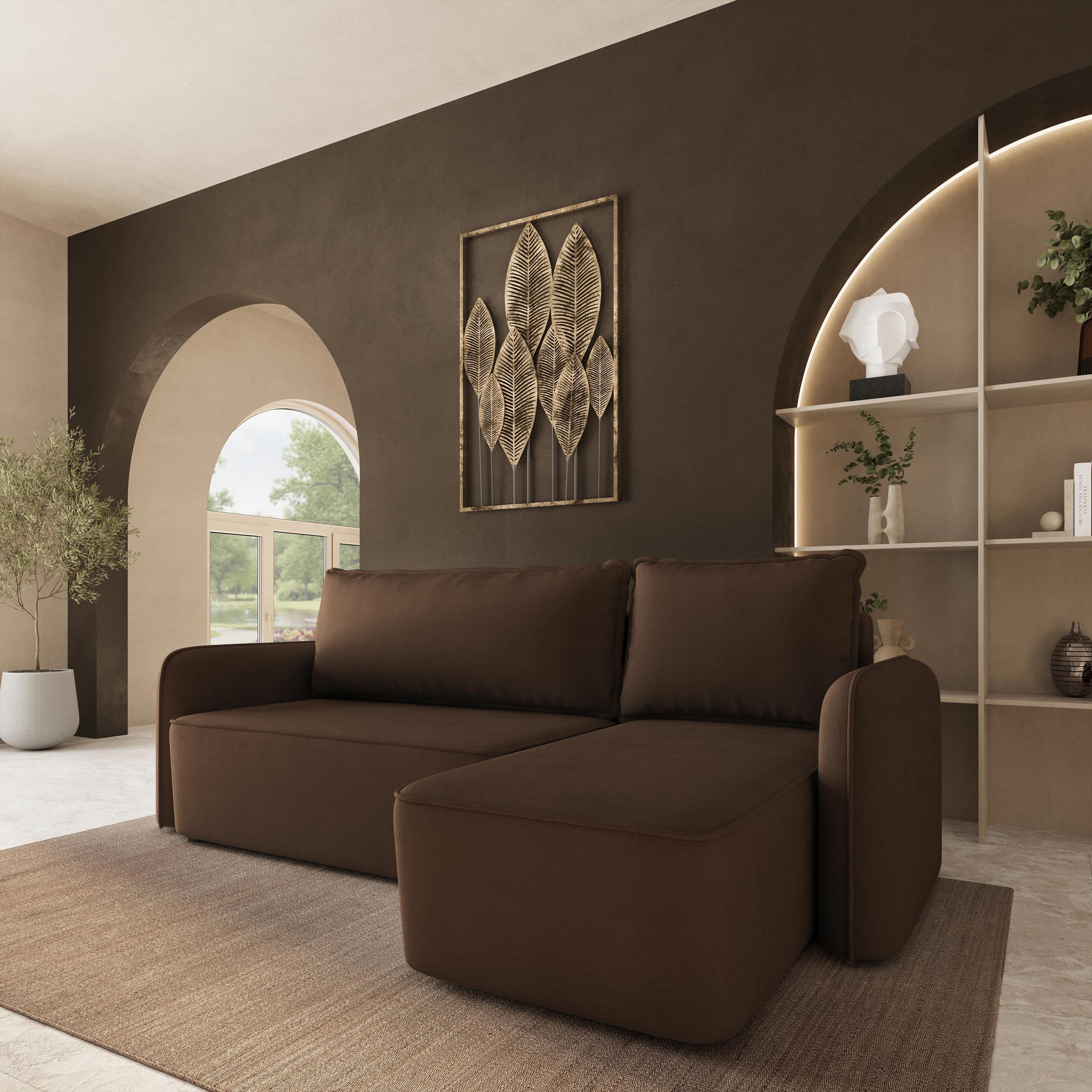 Masseno Ecksofa DOLVER mit Schlaffunktion L-Form, Sofa mit Bettkasten
