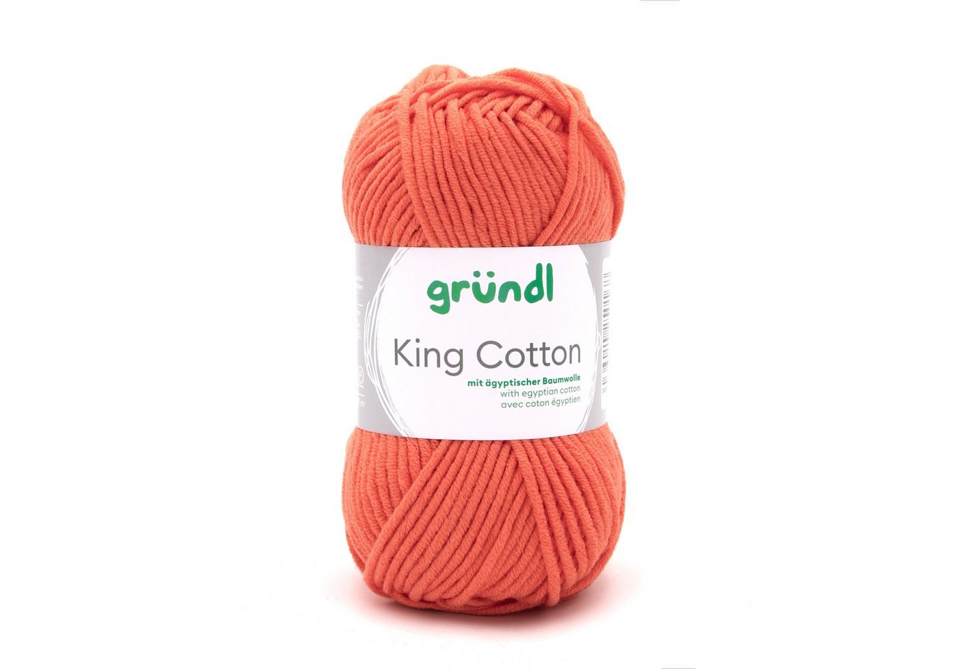 Gründl Wolle King Cotton Baumwollgarn Strickgarn Häkelwolle, 78,00 m (50g Handstrickgarn, Strickwolle, Baumwollmischgarn mit ägyptischer Baumwolle, zum Stricken und Häkeln für Nadelstärke 6 - 7 mm), mit Häkel - Anleitung zum download