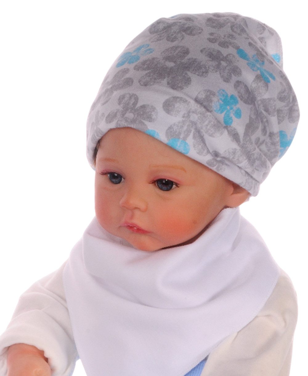 La Bortini Bandana Baby Kopftuch Sommer Mütze mit Blumen Tuch, aus reiner Baumwolle, 40 41 42 43 44 mit Blumen Muster