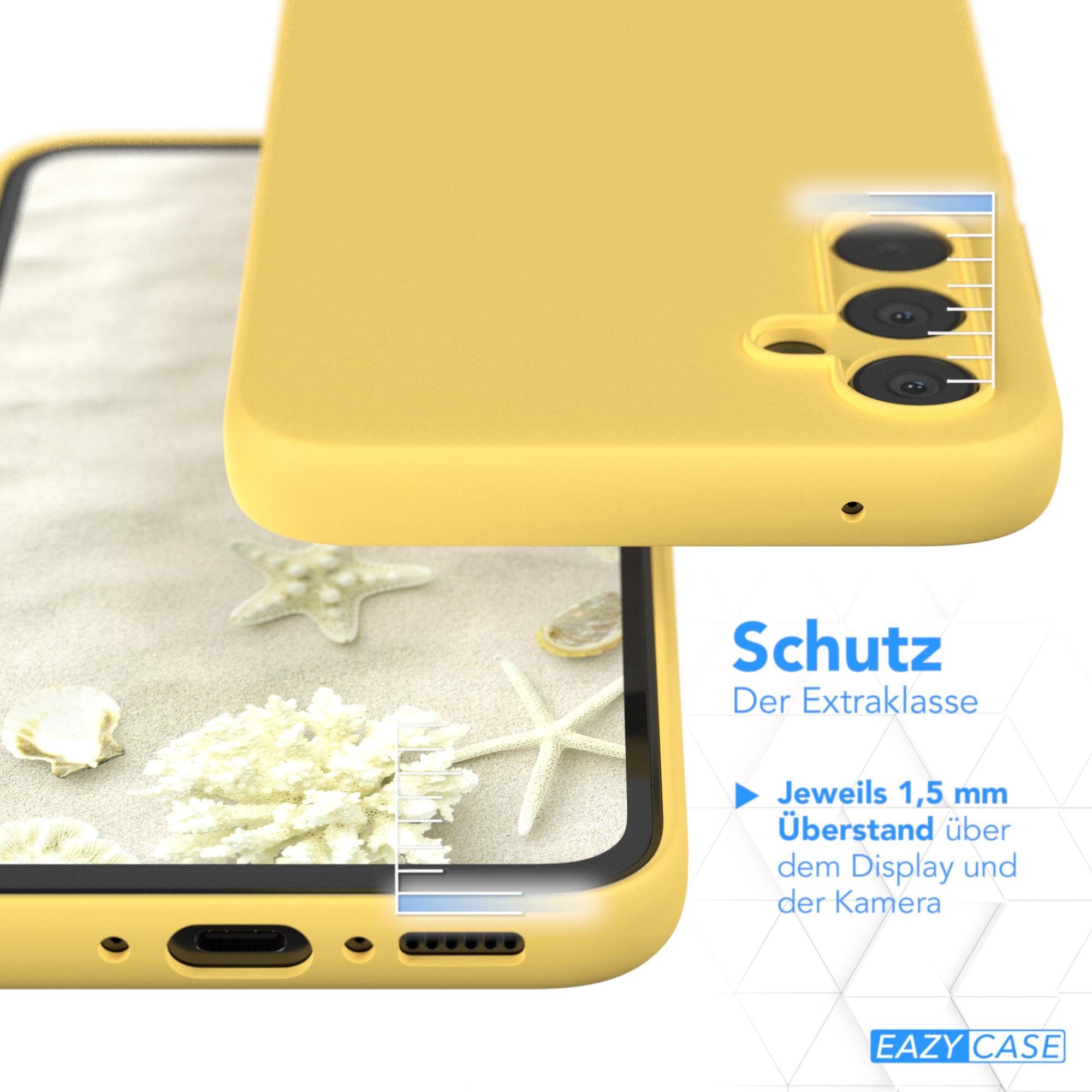 EAZY CASE Handyhülle Premium Silikon Case für Samsung Galaxy A34 6,6 Zoll, Handycover Softcase Hülle Silikon mit Displayschutz kratzfest Gelb – Bild 3 von 5